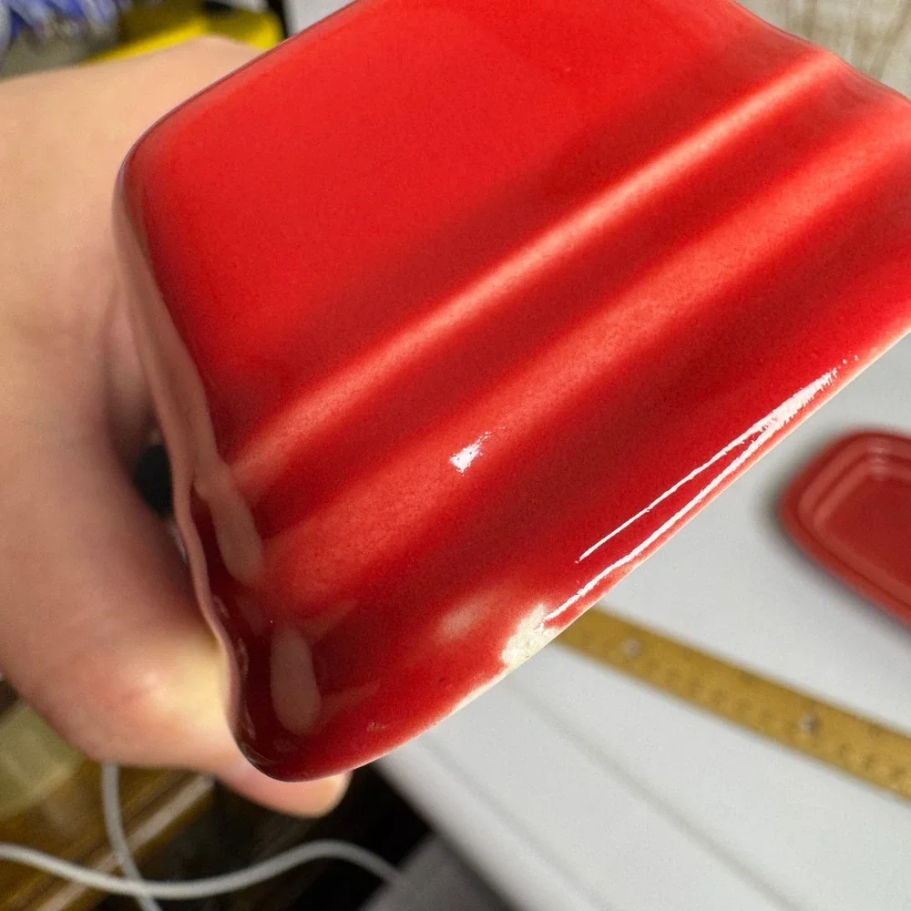Fiesta Red Butter Dish w/ Lid Homer Laughlin USA Ceramic